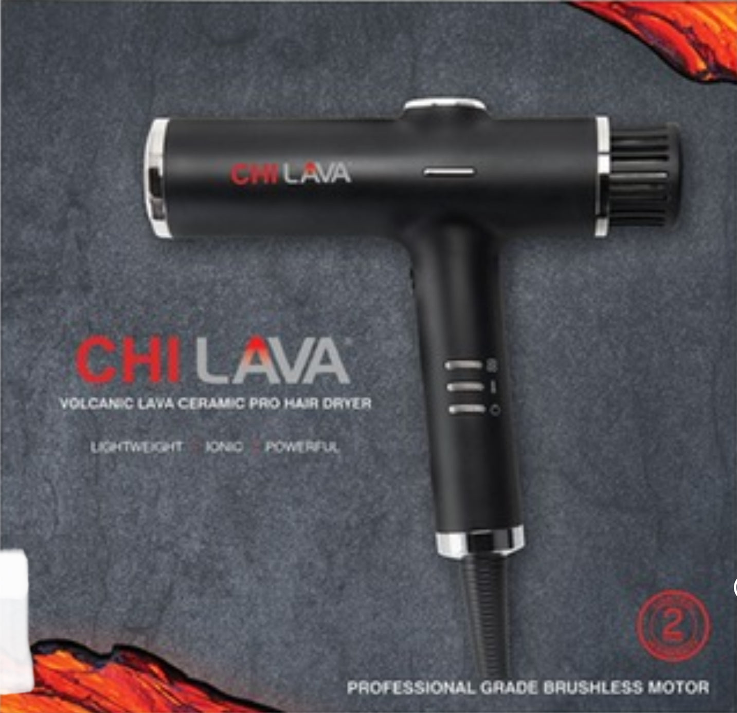 CHI LAVA VOLCANIC LAVA CERAMIC PRO HAIR DRYER LIGHTWEIGHT IONIC POWERFUL